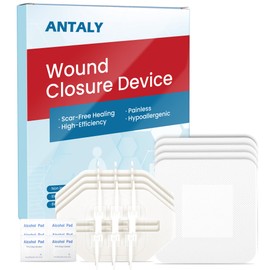 Antaly Emergency Wound Closure 4 Pack, Strips-Repair Wounds Without Stitches & Painless Laceration Closure Kit, Butterfly Bandaids Laceration Closure Strip Kit - Waterproof