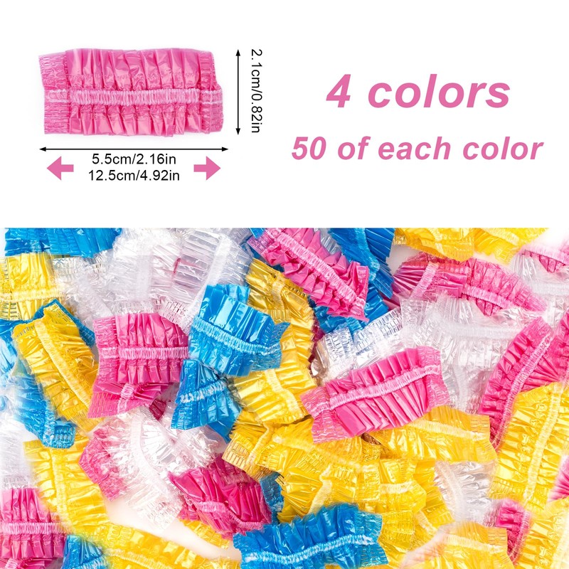 Pack of 200 Waterproof Disposable Earmuffs, Colourful Shower Ear Covers,