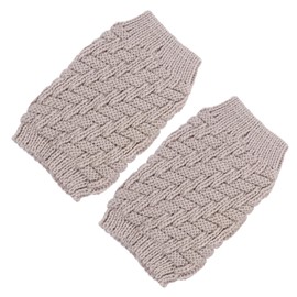 Baluue 1 Pair Knee Pads Rodilleras Para Gym Mujer Running Knee Sleeve Cable Knit Leg Warmers Winter Knee Warmers Hinged Knee Braces Short Women Crochet Boot Kneecap Beige Acrylic
