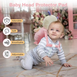 TOFFCAEA Baby Head Protector Backpack, Baby Head Protection Backpack for Falling Crawling and Walking Toddler Essentials, Baby Backpack Head Protection Pillow for 5-24 Months (Elf)