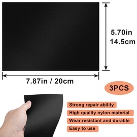 Pndeyo 3 Sheet Puffer Down Jacket Repair Patch Kit, 7.87x5.7 in Nylon Fabric Waterproof Repair Tape, Self-Adhesive Tenacious Tape Repair Patch for Clothing Down Jacket Tent Bag Umbrellas Gloves- Black