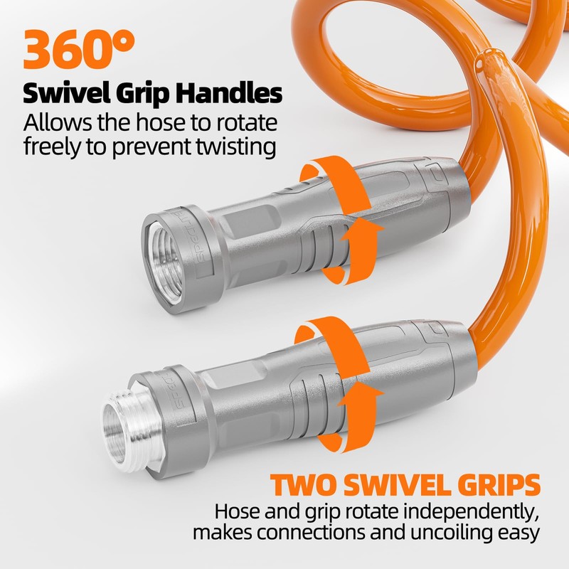 SPECILITE 3/8” Lightweight Coil Garden Hose 50 FT, EVA Retractable