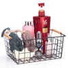 LeleCAT Wire Baskets with Wooden Handles Wire Storage Organizer Bin