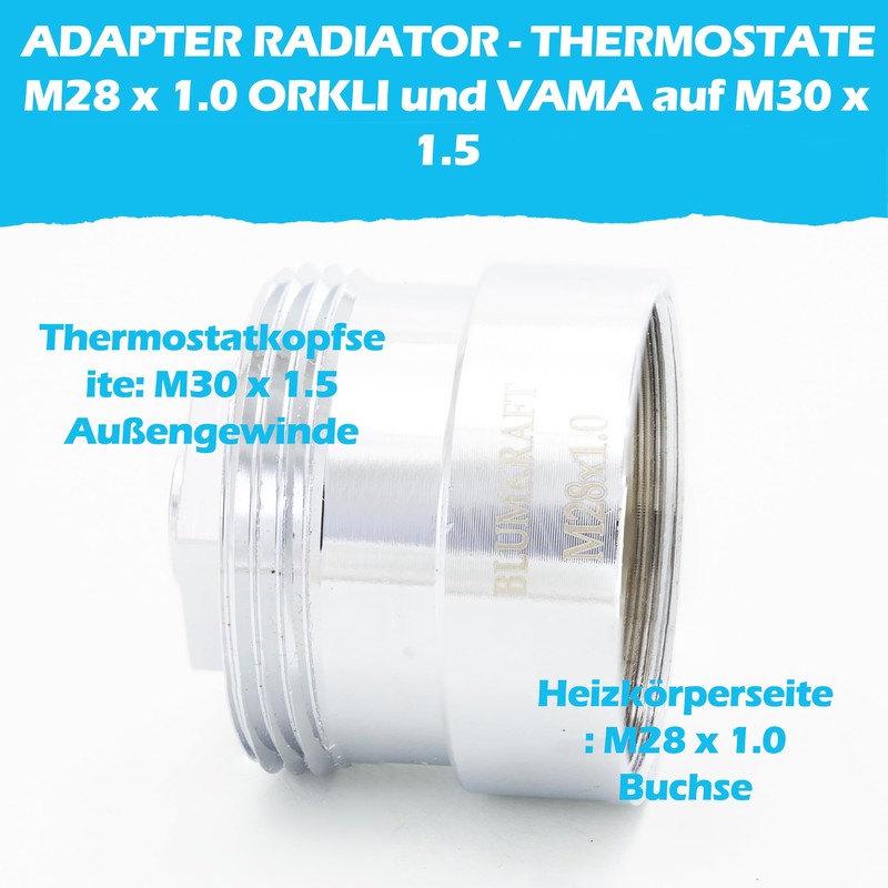 BLUMKRAFT 2 Pcs Metal Radiator Adapter M28 x 1.0 -