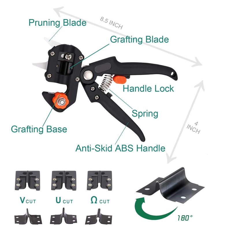 Professional Grafting Tool Kit - 3-in-1 Pruner with SK5 Blades,