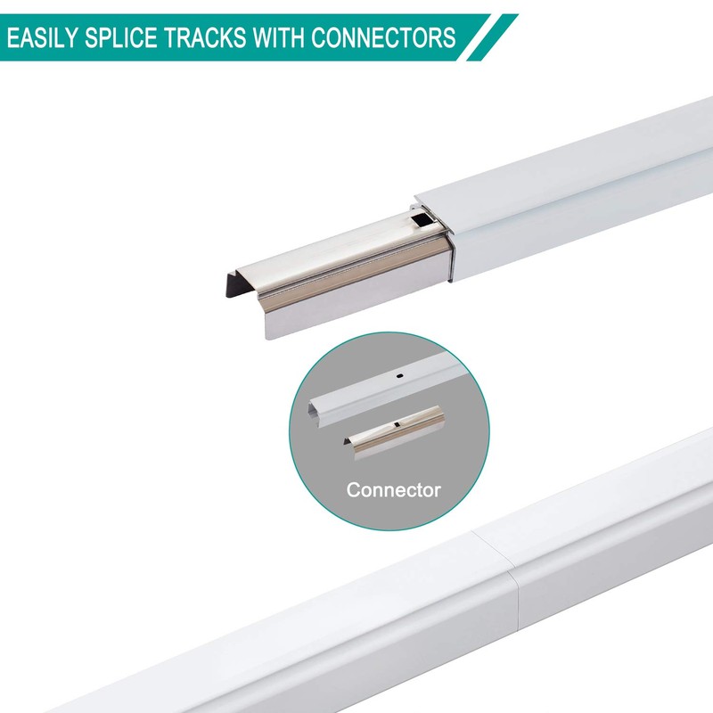 ChadMade Aluminum Ceiling Curtain Track Set with Hooks, 9ft -