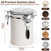 Esilihom Airtight Coffee Bean Storage, 1800ML Coffee Container, Stainless Steel