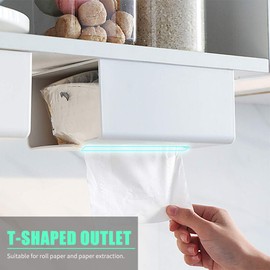 Decdeal Paper Towel Dispenser Hand Towel Dispenser Wall Mounted No-drilling Tissue Dispenser for Home Kitchen, Bathroom, School, Bank, Hotel