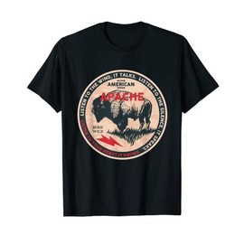 Apache Native American IndianBorn Freedom Wild Buffalo T-Shirt