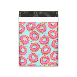 10x13 (100) Sprinkled Donuts Designer Poly Mailers Shipping Envelopes Premium Printed Bags