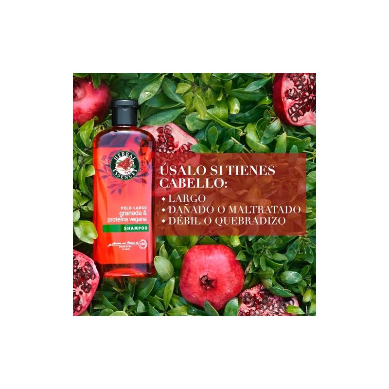 Herbal Essences Shampoo Pelo Largo Granada Y Proteína Vegana 400