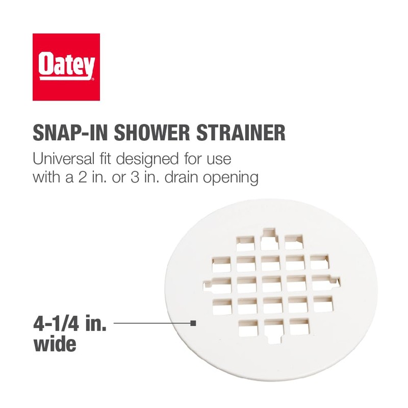Oatey 4-1/4 in. Carded White Plastic Snap-Tite Strainer