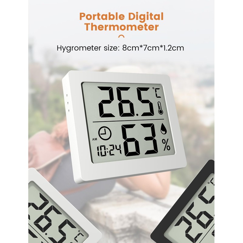 Digitales Thermo-Hygrometer Innen Thermometer Hygrometer Temeo Hygro Indicator 3,1” großer