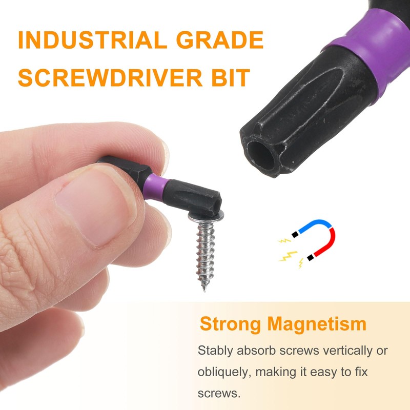 sourcing map 8pcs TT25 Torx Screwdriver Bit 1/4" Hex Shank