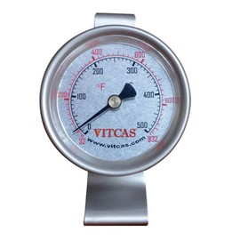 VITCAS Pizza & Bread Oven Thermometer – Premium Quality material – For Wood Oven - Easy to read – Indoor and outdoor – Durable - 500 Degrees Celsius - Diameter 63.5mm
