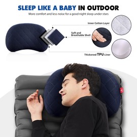 HIKENTURE Inflatable Pillow - Camping Pillow Inflatable - Cushion Camping Travel Cushion Camping Pillow for Sleeping - Camping Pillow Inflatable - Inflatable Pillow - Inflatable Pillow - Inflatable