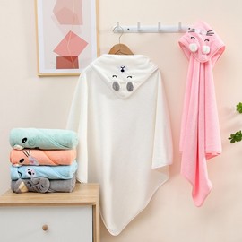 Baby & Toddler Hooded Beach Bathrobe & Swim Towel (International) Newborn Open Eyes Small Pink Rabbit + 105*105cm 3ea