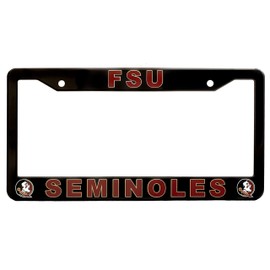 EliteAuto3K Florida State Seminoles License Plate Frame Cover – Black – 12.25” x 6.25” - Slim Design