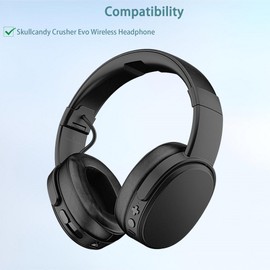 HAIZEEN Ear Pads and Headband Compatible with Skullcandy Crusher Evo Wireless Headphones Ear Pads Replacement Cushion (Breathable Fabric/High-Quality Foam)