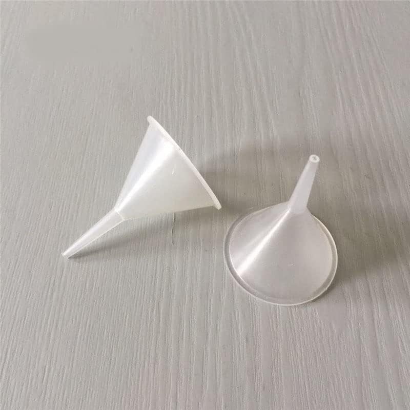 Mini Clear Polyethylene Funnel Kit - 10 Pcs Narrow Neck