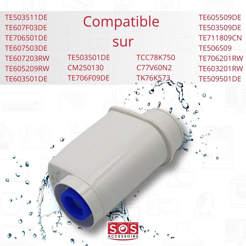 SOS Accessoire Water Filter for Siemens EQ Series, EQ3/EQ6/EQ9, EQ500,