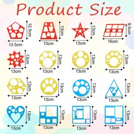 Set of 16 Geometric Shapes Stencils, Drawing Stencils Set, Reusable Stencils Drawing for DIY Crafts