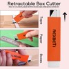 REXBETI 12 Pack Box Cutter, Retractable Cardboard Cutter, Razor Blade