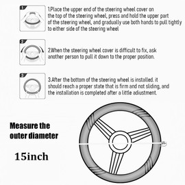 HZEL Car Steering Wheel Cover with Massage Grip, 14.5-15" Soft Breathable Sporty Steering Wheel Protector with Anti-Slip Lining, Auto Interior Decor Accessories, Universal Fit (Black/Red)