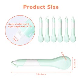 Temiary 6 Pcs White Out Tape Pens for Instant Correction, Aesthetic Pen Shape White-out Tapes, Easy to Use Applicator for Home Office Supplies, 0.27 Inches x 236 Inches (Green)