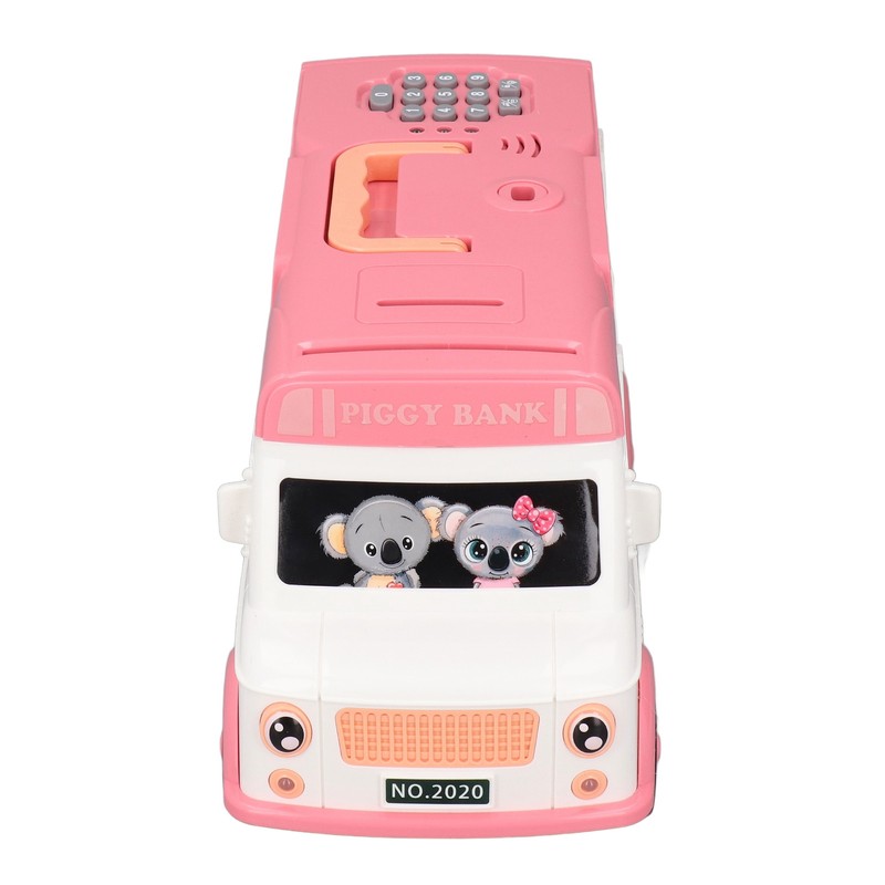 Kids Money Bank Bus Shaped Password Remote Control Unlock Music