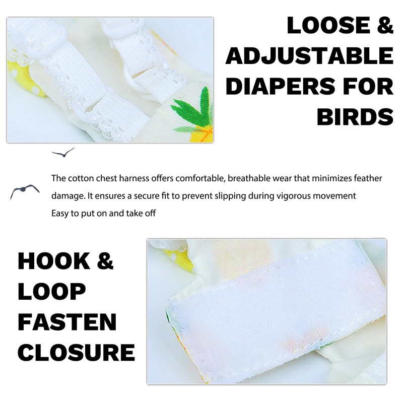 QBLEEV Bird Diaper Flight Suite, Reusable Parrot Nappy Cockatiel Clothes
