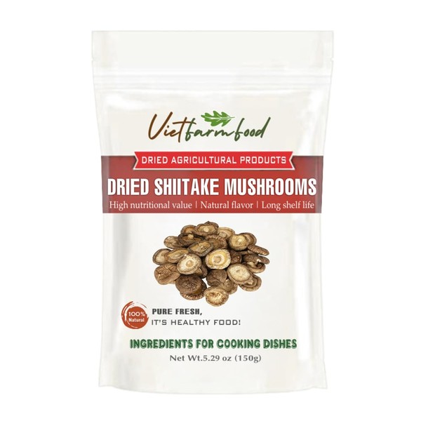 DRIED SHIITAKE MUSHROOMS 5.29 Oz (150g) VIETFARMFOOD: Dried agricultural products