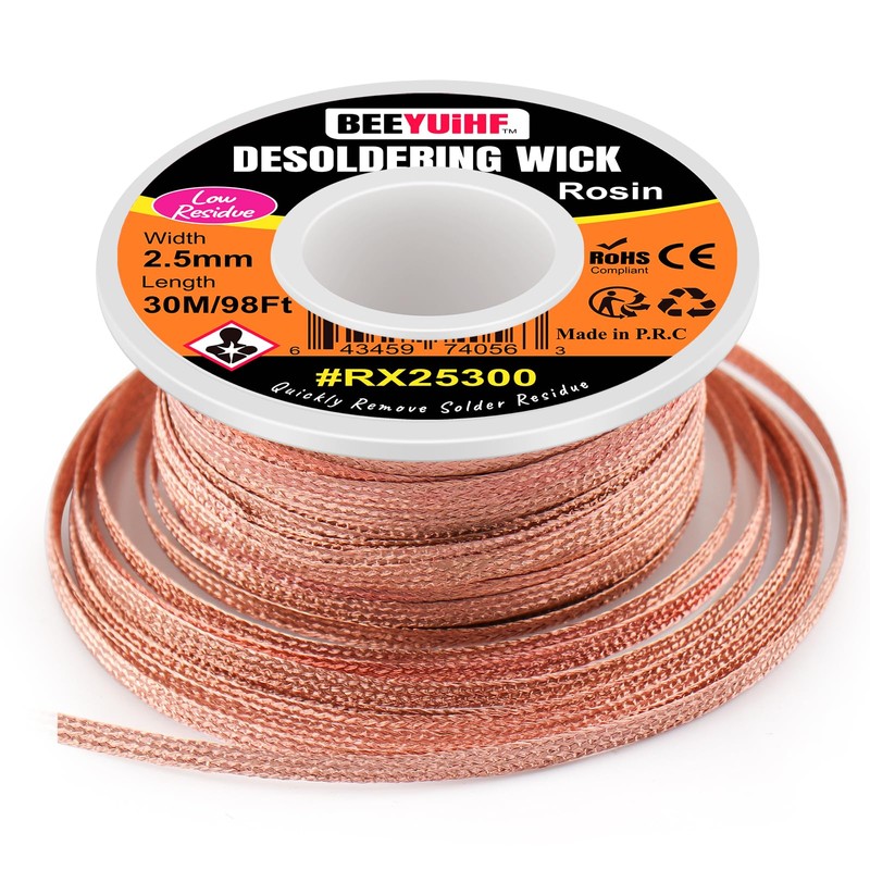 BEEYUIHF Desoldering Wick Braid 30M - 98ft Length 2.5mm Width