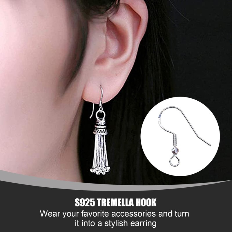 50 Pcs Silver Earring Hooks for Jewellery Making - 925