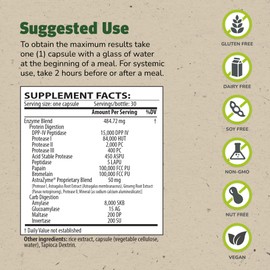 Master Supplements GlutaStim - 30 Vegetable Capsules - Gluten Digestion Support - Provides Digestive Support + Gas & Bloating Relief - Vegan, Gluten Free - 30 Servings