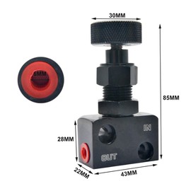 Riloer Universal Car Brake Regulator Brake Proportioning Preload Valve AdjDEter Black AdjDEtable Button Screw Type Pressure Regulator