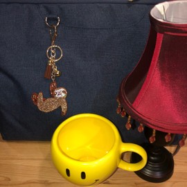 Bling Sloth Keychain Accessories for Women, Cute Keychains for Women, Purse Charms for Handbags, Car Keys Keychain