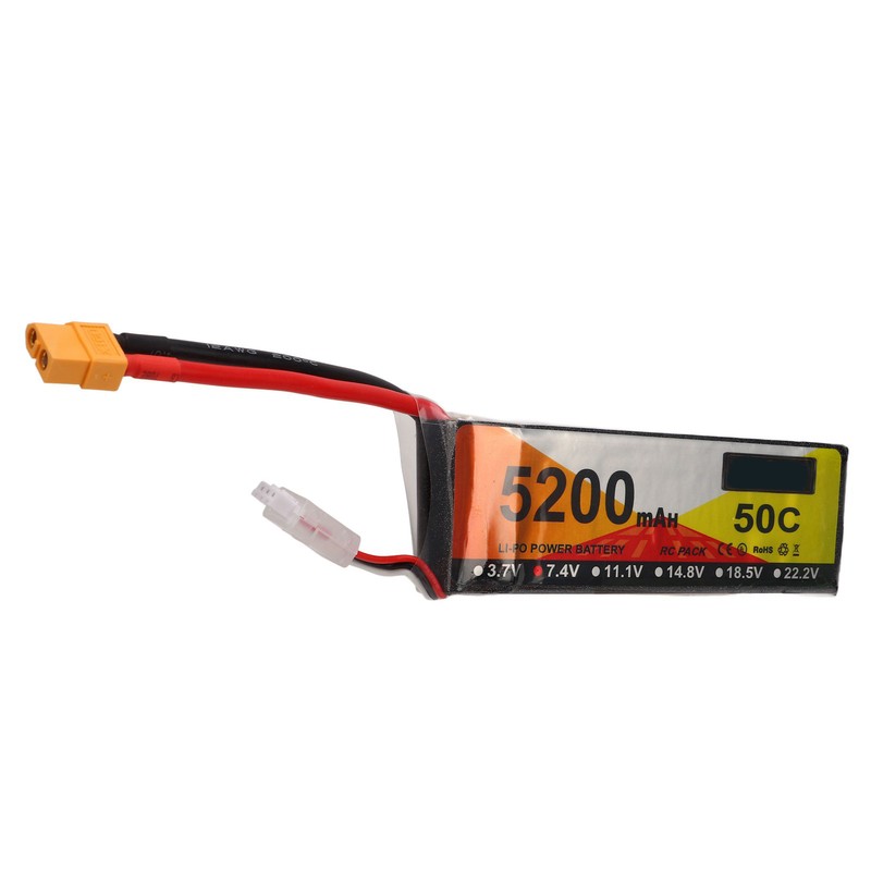 5200mah Lipo Battery 50C Discharge Rate 7.4V 2S RC Vehicles
