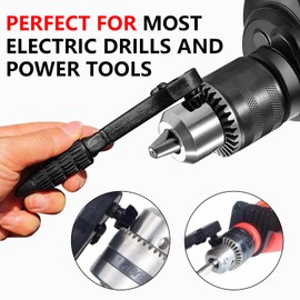 2-in-1 Ratchet Drill Chuck Key Wrench, Drill Chuck Ratchet Spanner, Universal Key Replacement Tool for Drill, Compatible with Most Electric and Power Tools