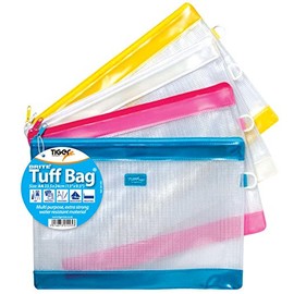Tiger A4 + Foolscap Plastic Colourful Edge Toiletry Bag