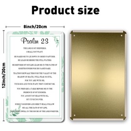 QYAYIK Bible Verse Wall Decor, Christian Gifts, Serenity Prayer Wall Art, Psalm 23, Scripture Wall Art Decor for Farmhouse Home Porch Office Bedroom Bathroom, 8 x 12 Inches