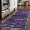 Siiloom 2x5 Purple White Modern Abstract Runner Rug for Hallways,