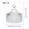 Alunsito Candy Jar With Lid 1 Piece Set, Carved Glass