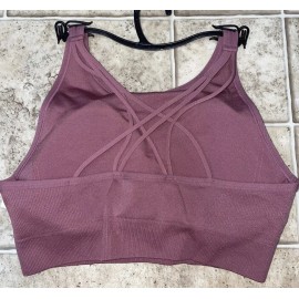 Avia NWT Womens Avia Blush Pink Seamless High Neck Sports Bra Size Large