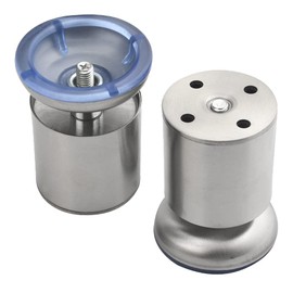 XINMEIWEN 4Pack Adjustable Metal Furniture Legs Stainless Steel Cabinet Feet Round for Cabinet Sofa Table Kitchen Feet Replacement (3.15’’/ 80mm, White)