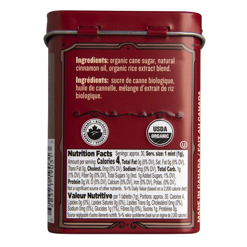 Clawhammer Organic Hot Cinnamon Breath Mints 30 Count Pack of