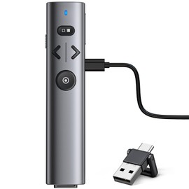 Wireless Presenter Remote Presentation Clicker for PowerPoint，Volume Control USB Type C Slide Pointer for Keynote/PPT/Mac/PC/Laptop Office