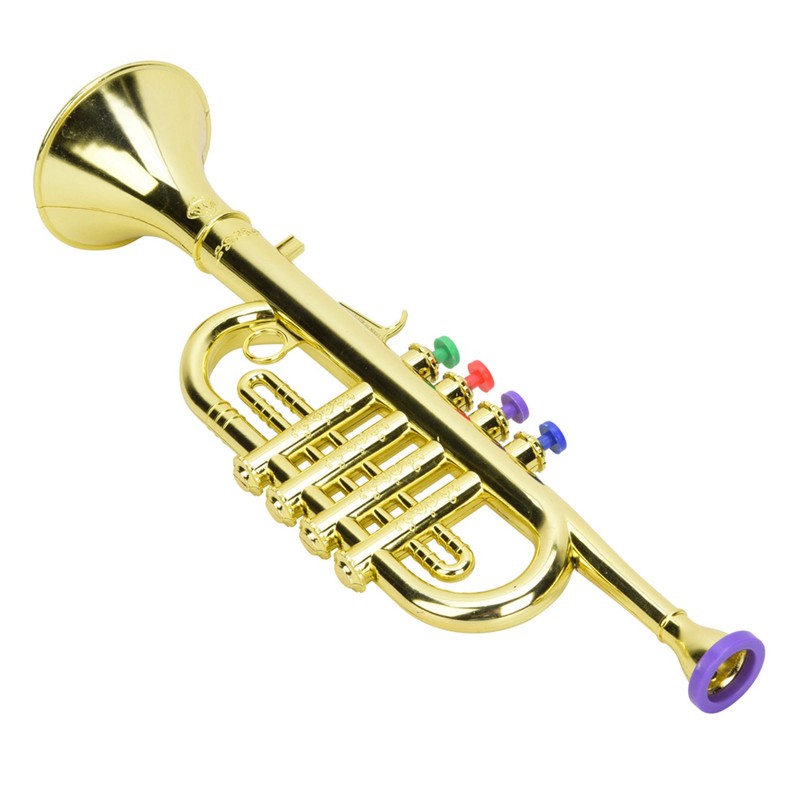 Kid Trumpet Golden Coated Plastic Children Preschool Music Toy Gift