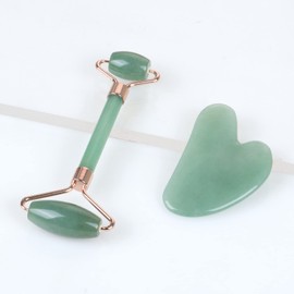 Jade Roller & Gua Sha Set, Face Roller Massage Tool for Face Eyes Neck Skin Care Routine, Face Beauty Skin Care Massager Tool Gifts for Women, Relieve Fine Lines