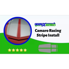 Avery GLOSS BLACK - Camaro RACING STRIPES Rally Decal 2010-2015 Chevy hood trunk